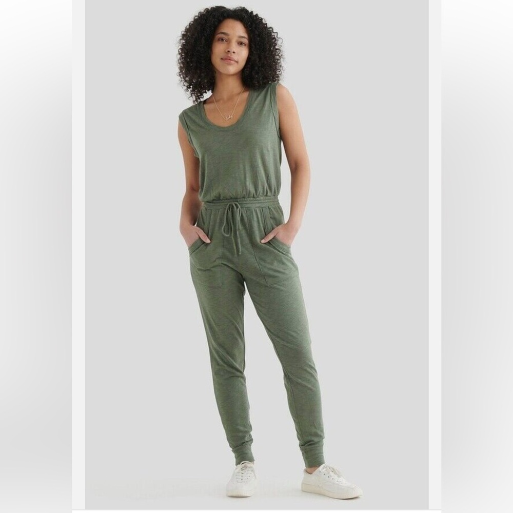 Lucky brand sleeveless utility-pocket jumpsuit